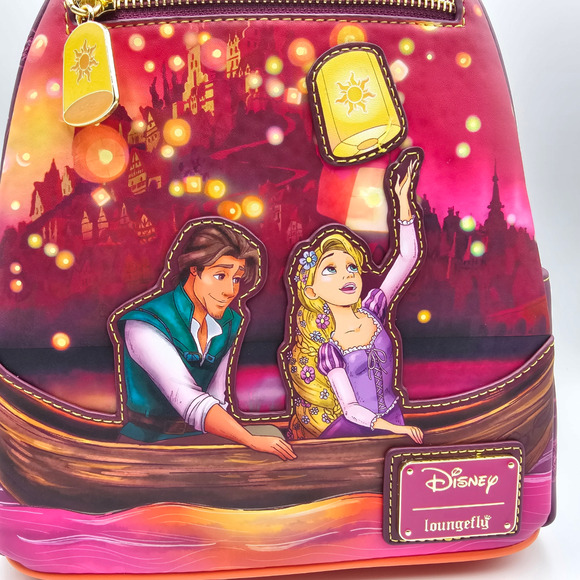 Loungefly Disney Tangled Rapunzel & Flynn Boat Scene Glow-in-the-Dark Backpack - Picture 7 of 7